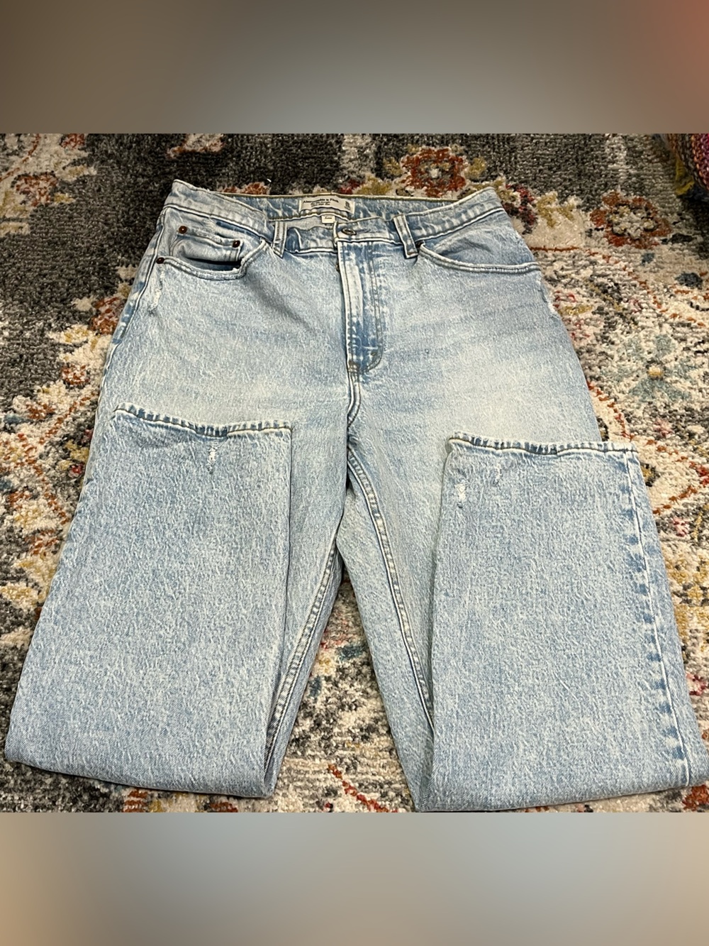 Abercrombie & Fitch Light Wash Straight-Leg Jeans